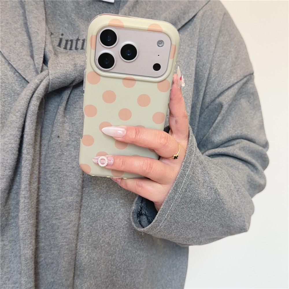 Frühlings-Matcha-Grün mit Punkten iPhone 17 Pro Max Hülle – Stoßfest & Stilvoll