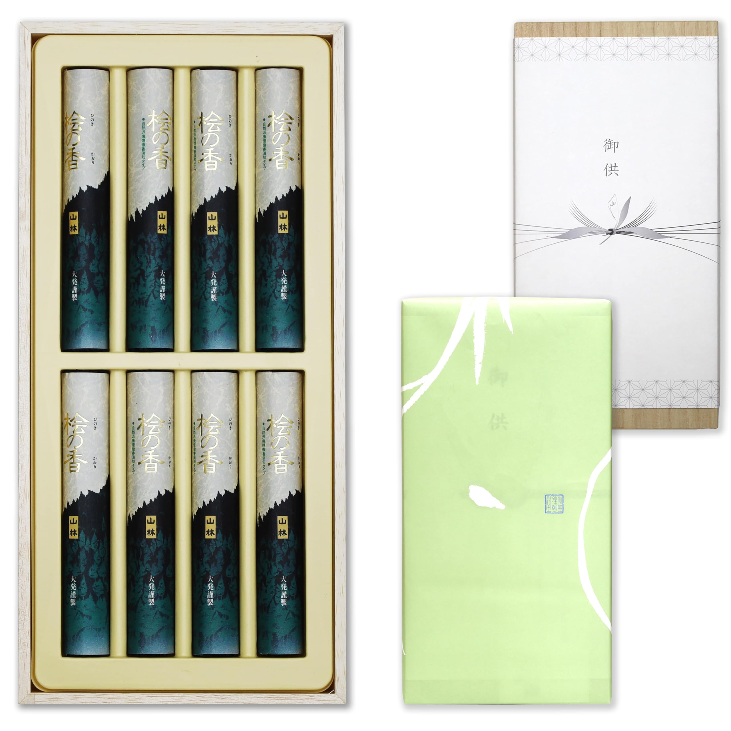 

A perfect gift for sympathy or sympathy. A paulownia wood box with a Japanese cypress and sandalwood interior. Made in Japan. Low smoke. Perfect for