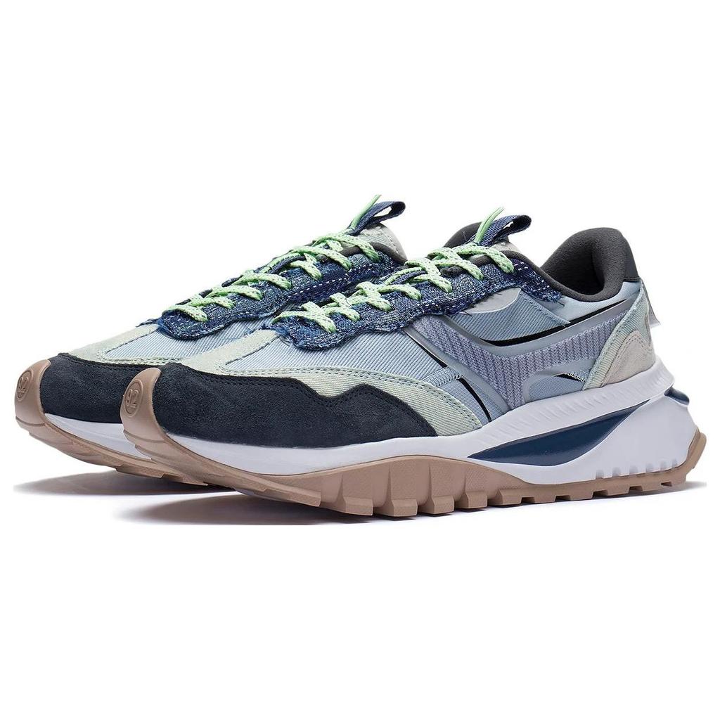 Li Ning Fangyuan Evo Non-Slip Wear-Resistant Breathable Reflective Low-Top Running Shoes Men Running Shoes Black Blue AGCS163-1