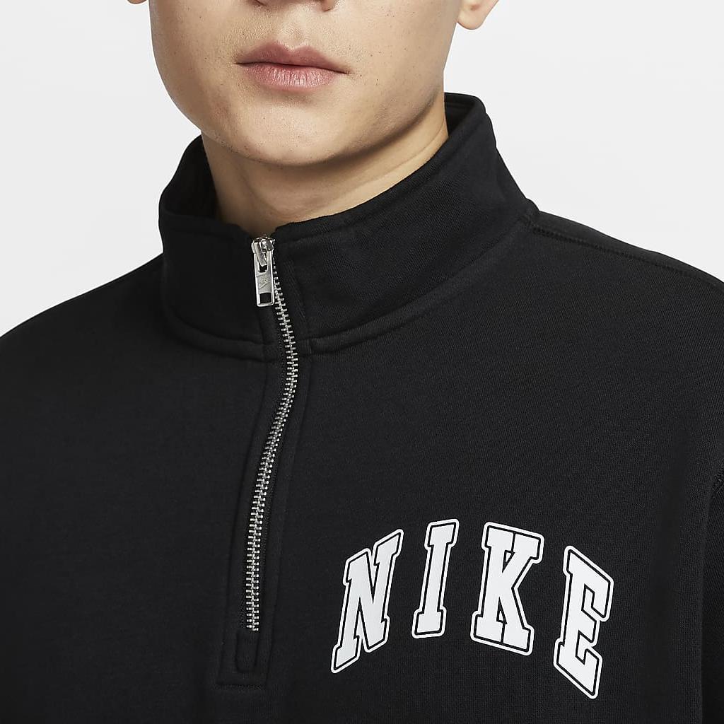 Nike Club Letter Logo Fashion Comfortable Soft Fleece Long Sleeve Sweatshirt Men sweatshirt Black FZ0874010