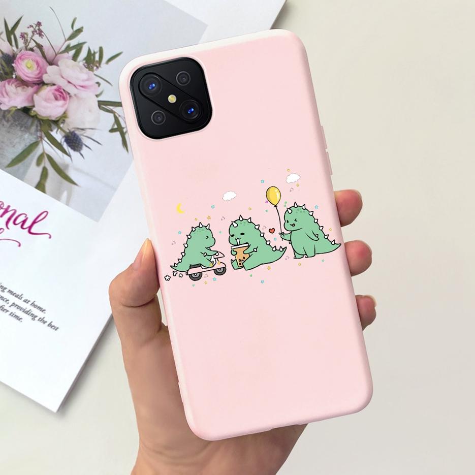 For Oppo Reno 4Z 5G Case CPH2065 Lovely Candy Painted Cover Soft Silicone Phone Case For Oppo Reno4 Z Reno4Z Fundas 6.57'' Coque