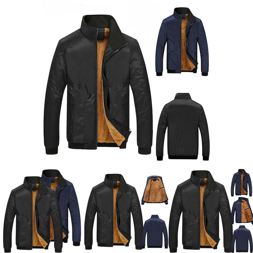 Herren Hoodie mit Reißverschluss und warmem Stehkragen, gefüttert mit Kunstfleece-Fell
