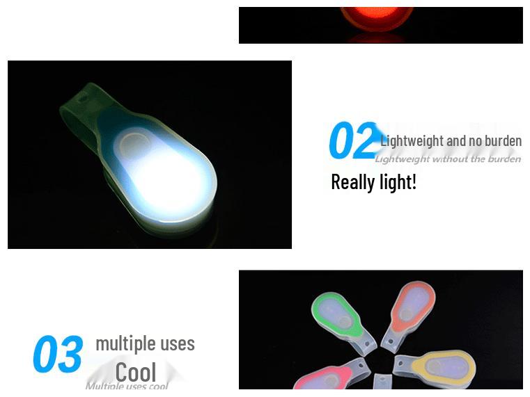 Silicone Multi-Functional Clip Light for Outdoor Sports and Night Running