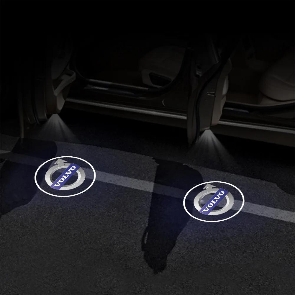 1/2pcs Car Door Welcome Laser Led Projector Logo Light Wireless Car Accessorie For Volvo XC90 S60 V40 XC60 S80 S40 V70 V50 S90