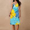 Women's Spaghetti Strap Backless Bow Loose Casual Beach Holiday Dress Sundress