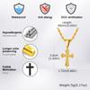 Personality Stainless Steel Cross Pendant Necklace for Men Boys, Retro Religious Faith Prayer Jewelry Gift