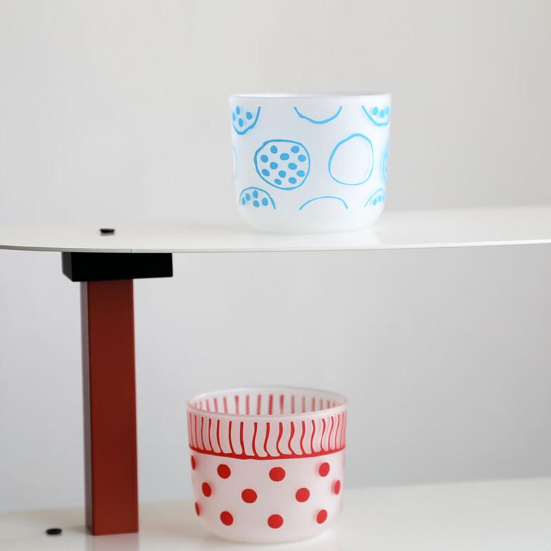 OLOEY Frosted Polka Dot High Borosilicate Glass Cup