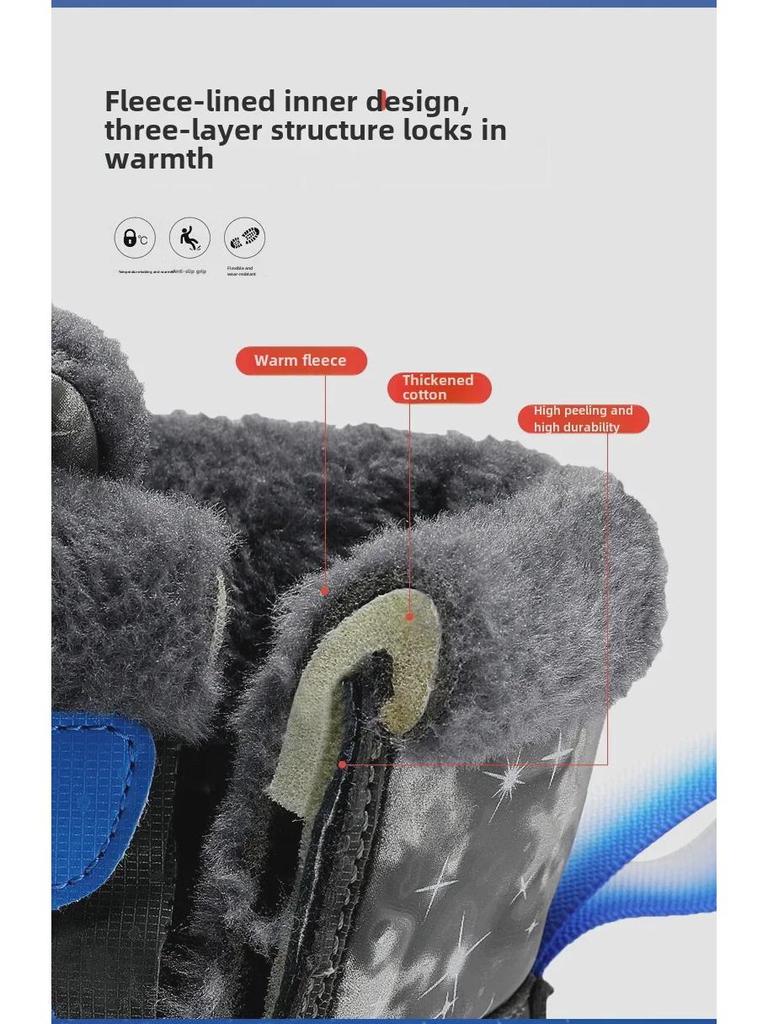 Kids' Waterproof Velvet-Lined Winter Snow Boots - Warm High-Top Outdoor Shoes for Boys & Girls