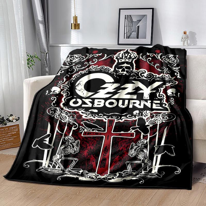 1pc Blanket Ozzy Madman Print Design, Lightweight Blanket for Sofa, Bed- Soft &Warm, Gift for All Seasons Like Christmas, Halloween