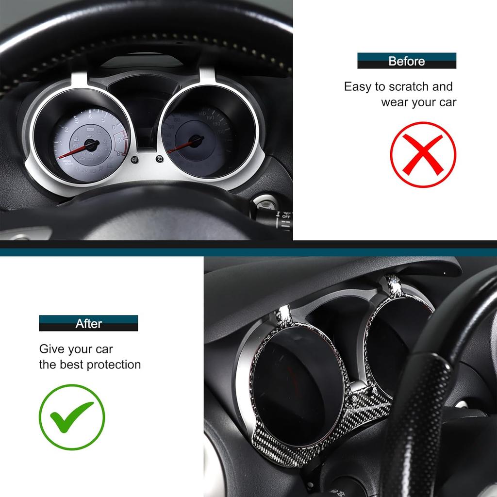 Car Dashboard Cover Trims for 2011-2019 Nissan Juke Infiniti ESQ Accessories Center Console Speedometer Cover Carbon Fiber Center Console Speedometer