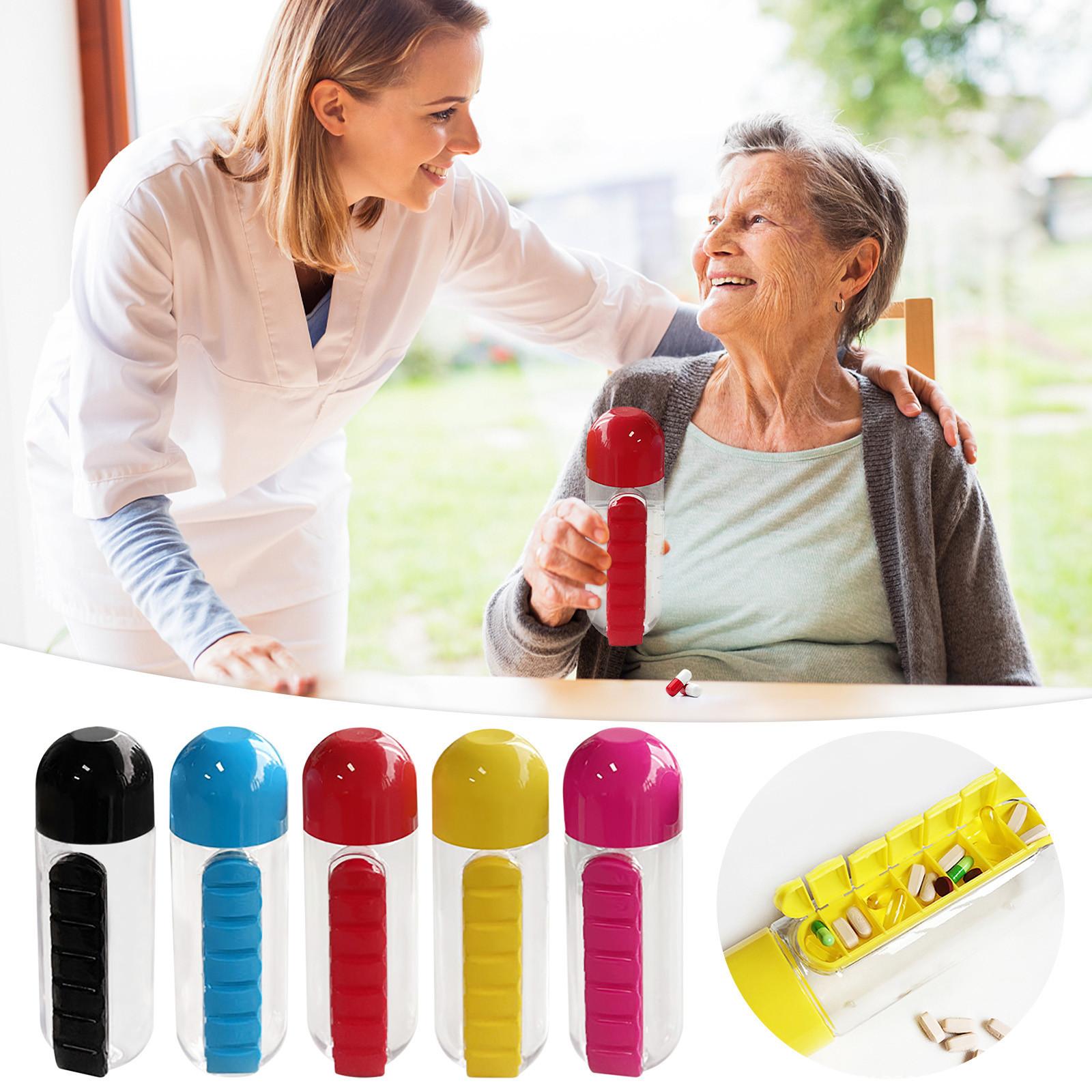 

Креативная коробка «два в одном» Чашка для воды Семидневная упаковка Наружная портативная бутылка для воды Одна неделя с коробкой Чашка 600 мл