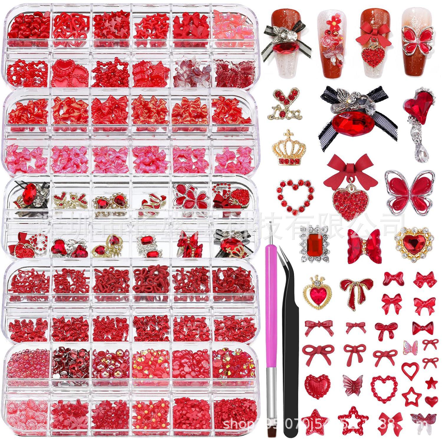 

12-Pack 3D Resin Butterfly Bow Nail Art Accessories