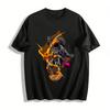 Astronaut Skateboarding Print Trendy Casual Graphic T-Shirt Pure Cotton T-shirt
