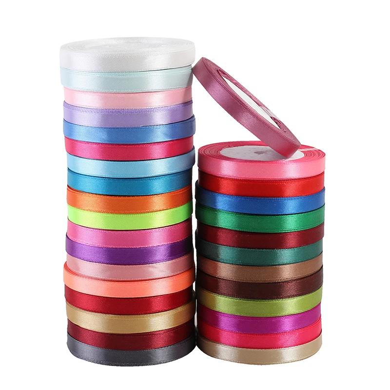 10mm Satin Ribbons DIY Wedding Birthday Party Artificial Silk Roses Crafts Supplies Sewing Acces Scrapbooking Material 25Yards
