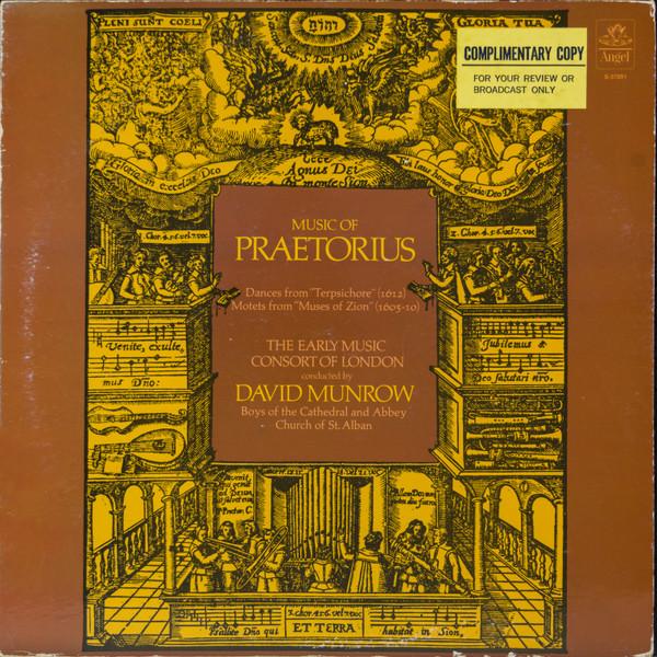 

LP Record MICHAEL PRAETORIUS THE EARLY MUSI Music Of Praetorius S37091 Angel Records 1975 US Classical Used