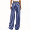 Women's Striped Loose  Casual Loose-Waist Wide-Leg Trousers
