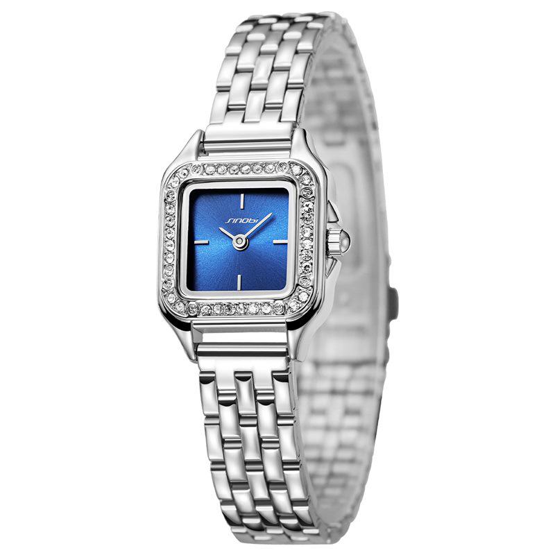 Sinobi Women s Fashionable Square Quartz Watch with Stainless Steel Band