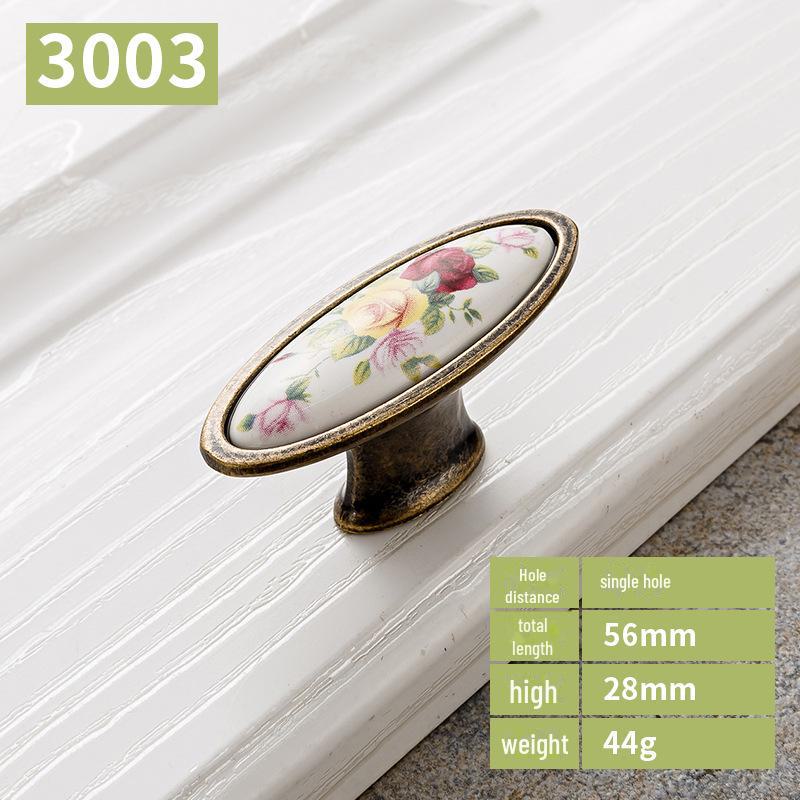 

Керамическая ручка для шкафа Yijia European Pastoral - крупный узор, одно отверстие