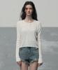 Leathery Abloom Henley Neck Linen Knit [Ivory]