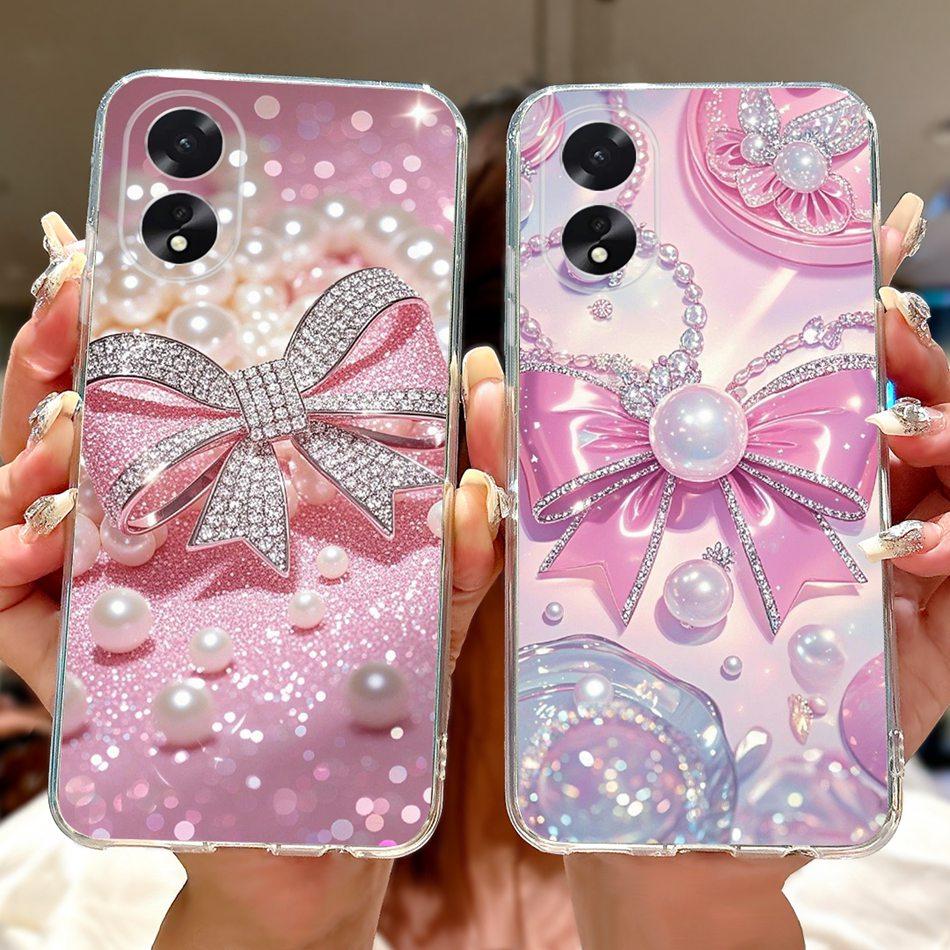 For OPPO A18 A38 CPH2579 CPH2591 Elegant Floral Butterfly Phone Case For Oppo A18 A38 4G Soft Silicone TPU Cases
