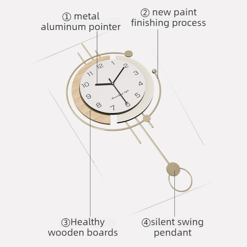 Decorative Wall Clock Modern Mural Wall Watch Luxury Aesthetic Pendulum Clocks Minimalist Silent Elegant Living Room Watches