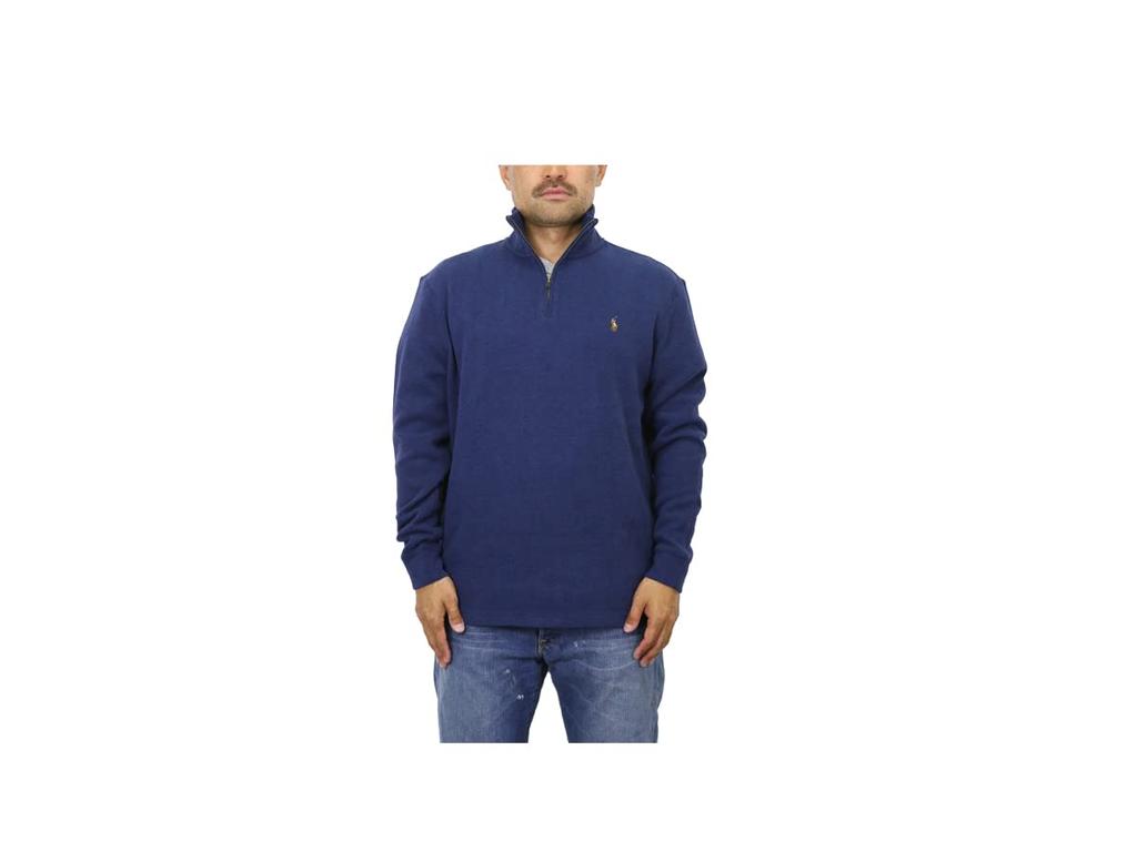 Polo Ralph Lauren Pullover Sweatshirt with Metal Pull and Embroidered Size Men's Half-Zip Pony, M, 0102998, D.BLUEHTR [Used]