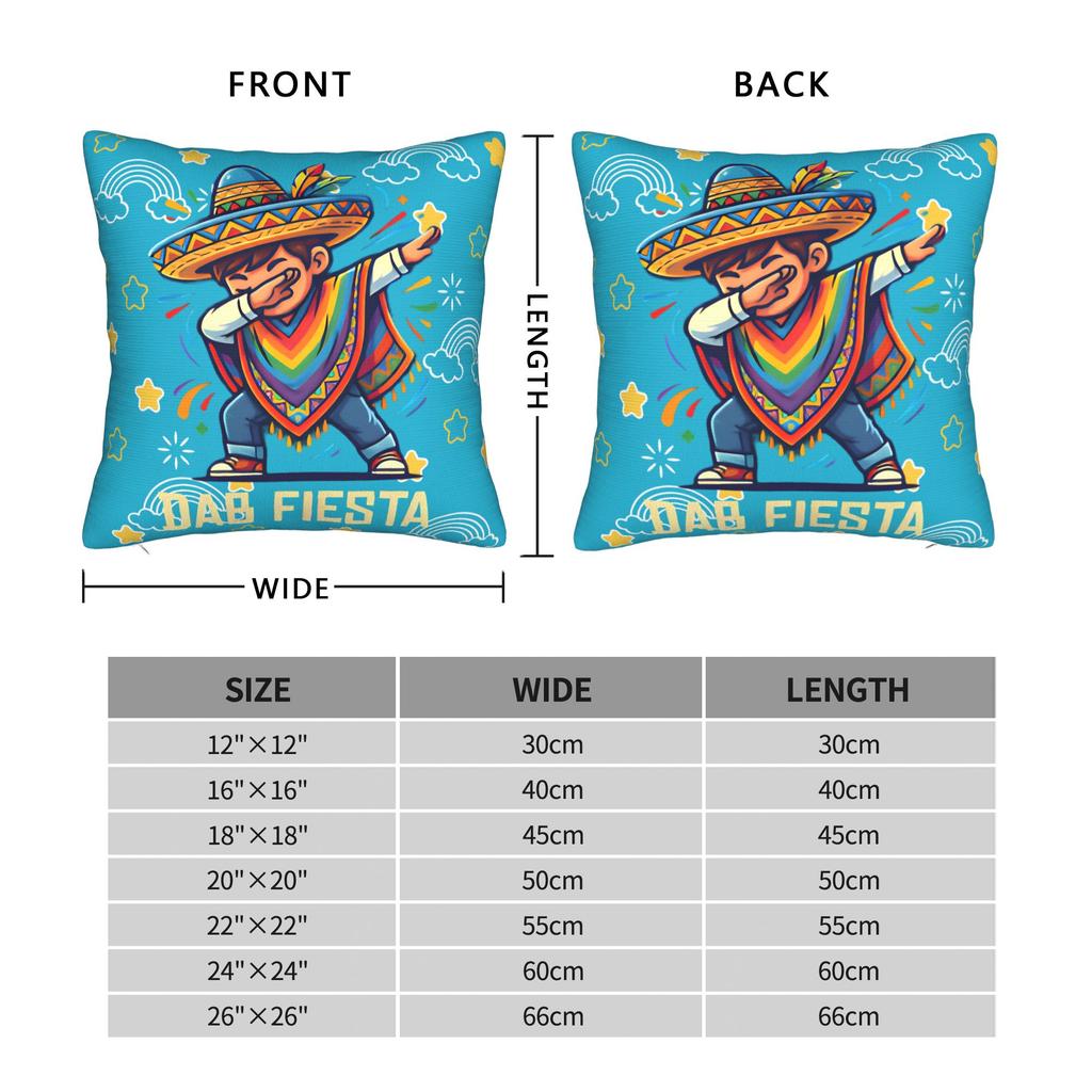 Let'S Fiesta Party Printed Pillow Case Mexican Amigo Cinco De Mayo Sombrero Comfy Pillow Cover Funny Pillowcases For Chair Sofa
