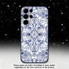 blue and white porcelain Phone Case For Samsung S25,S24 Ultra,S20,S30 plus,S22 plus,S23,S30 Ultra 5G Silicone Black Shell