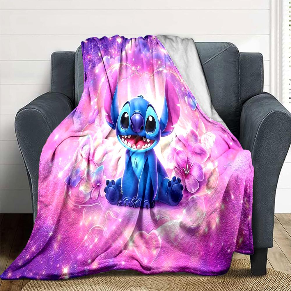 Sparkle Heart Stitch Flannel Blanket Super Soft Warm Cozy Blanket for Sofa Bed Office Travel All‑Season Home Decor Gift