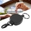 Portable Stretchable Anti Lost Anti Theft Rebound Keychain Key Ring Black(square )