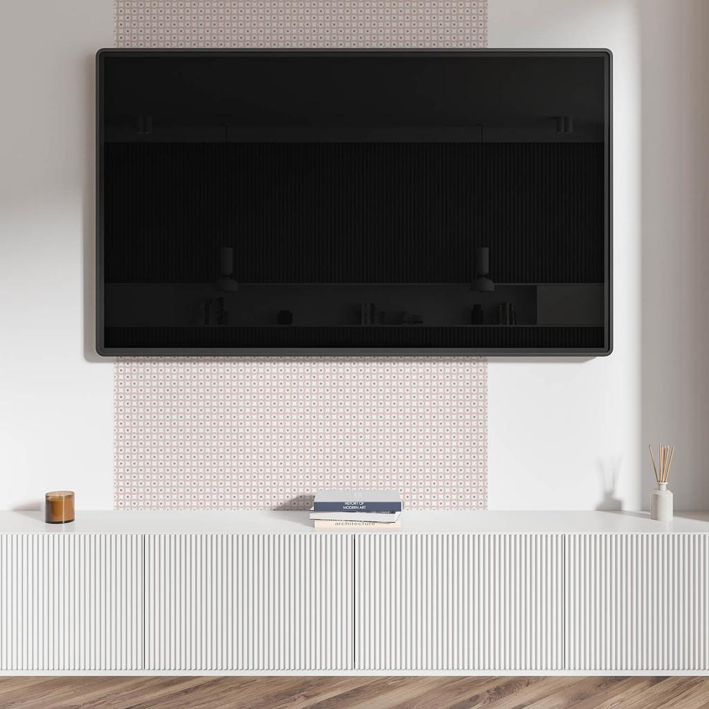 Adhesive Decorative Panel for a Quick Wall Makeover 100x50 cm Pattern with Circles in a Grid