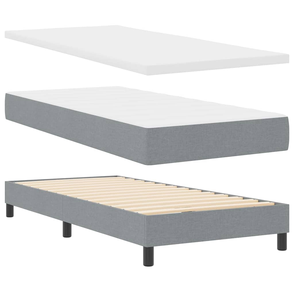 Boxspring Bed with LED Light Strips Light Gray 80 x 200 cm Fabric