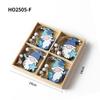 Christmas Four-Grid Faceless Old Man Wooden Ornament Gift Box with Small Pendants