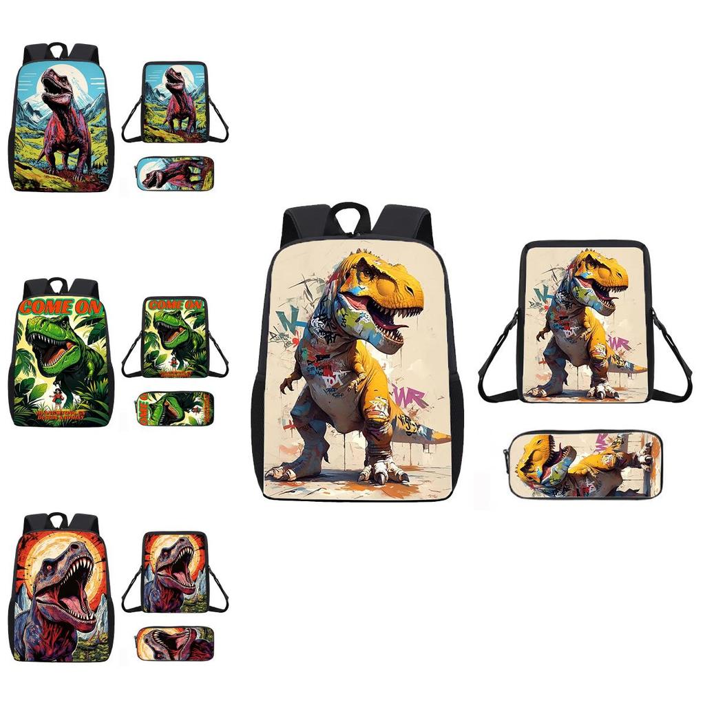 Cartoon Dinosaur Childrens Backpack With Breathable Oxford Fabric For School Use