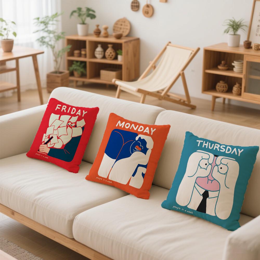 People Living In a Frame Cushion Cover Comfortable Reversible Pillow Cover Ideal for Car Sofa Bedroom & Beyond