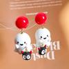 Halloween Cute Resin Ghost Pumpkin Earrings Stud For Women Cartoon Bat Pendant Earring Girl Friendship Party Jewelry Party Gift