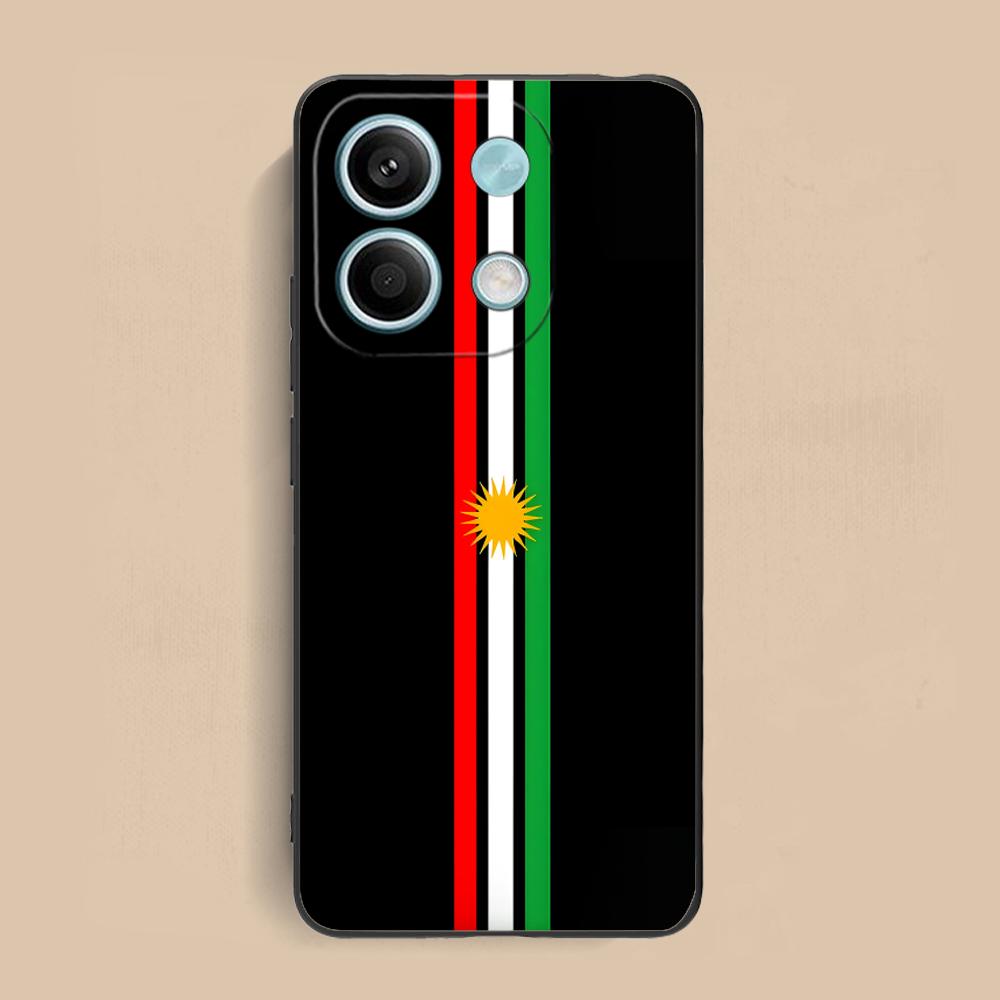 Kurdistan Flag Matte TPU Mobile Phone Case for Xiaomi Redmi 15 14 13 12 A5 3 2 1 C Plus 4G 5G Colorful Printing Cover