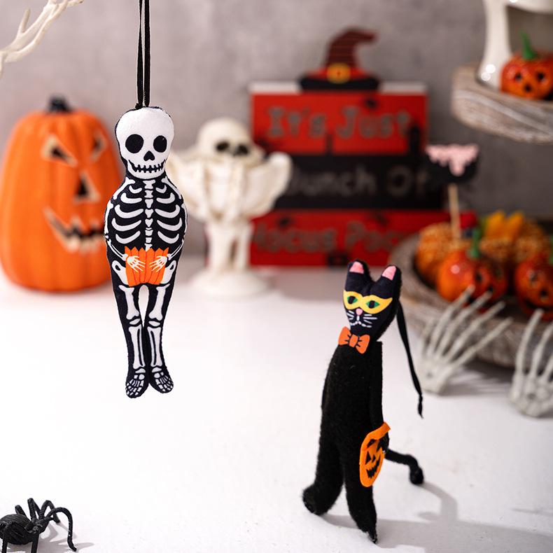 Halloween Hanging Pendant Decor Pumpkin Black Cat Ghost Skull Ornament for Party Day of the Dead Halloween Decoration for Home