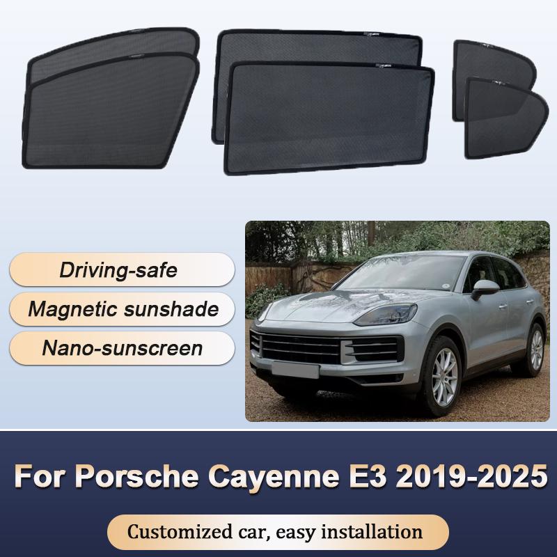 Sun Shades For Porsche Cayenne E3 2019 2020-2025 Sunshades Magnetic Heat insulation Mesh Window Curtains Visor Car Accessories