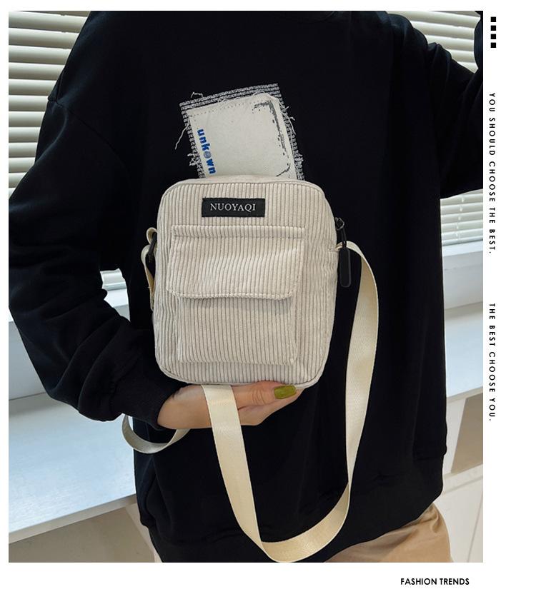 Women's Corduroy Crossbody Bag - Casual & Fashionable Canvas Shoulder Bag