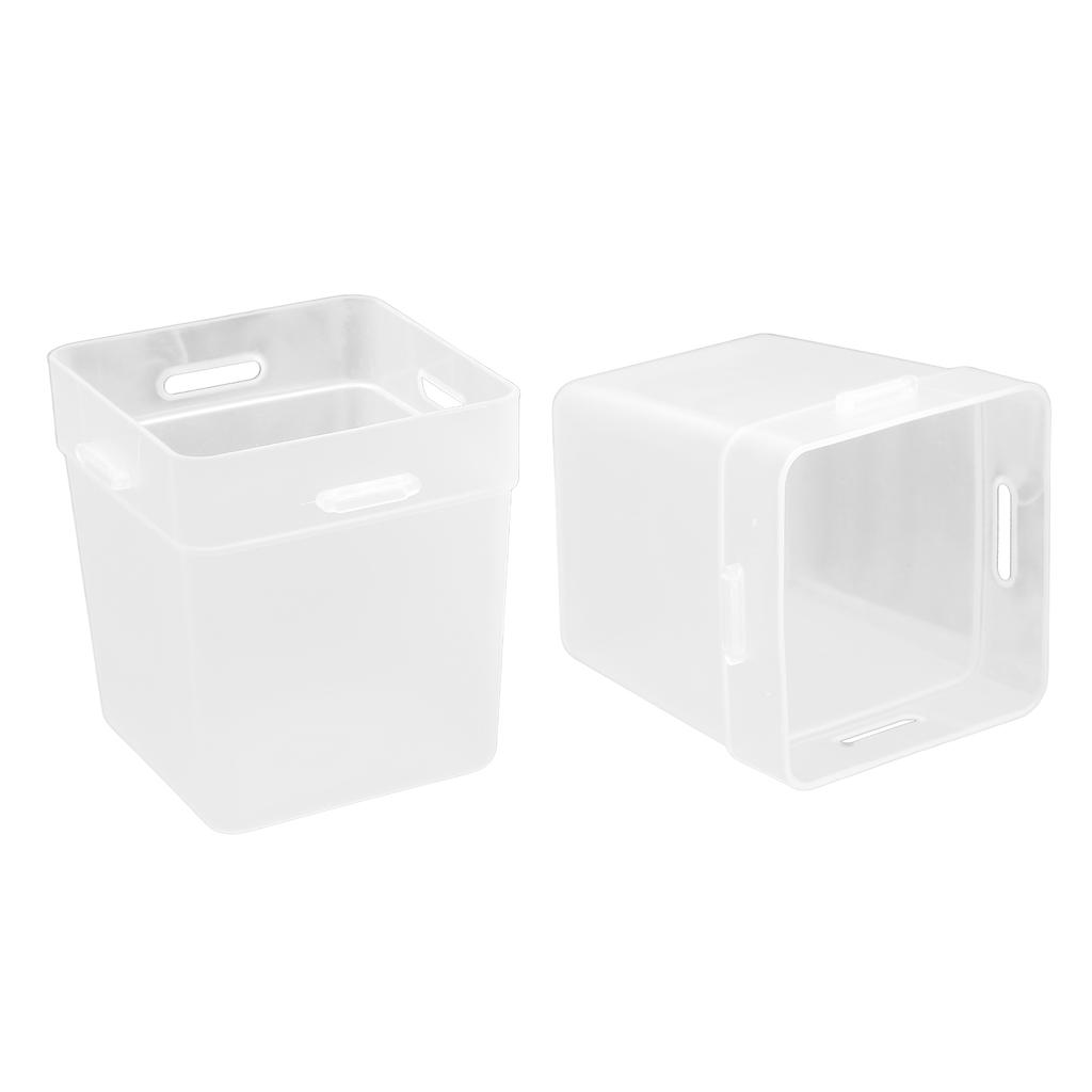 2 Pcs Desktop Storage Box Frosted White Stackable and Stitchable Combination Socks Underwear Desktop Small Items