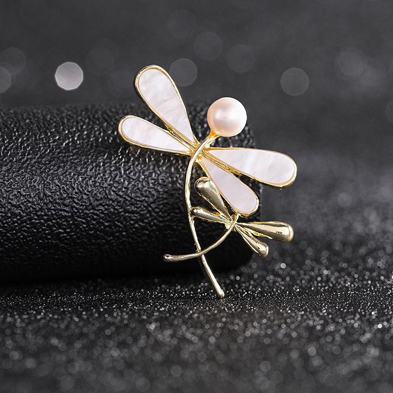 High-End Pearl & Rhinestone Butterfly Brooch for Women's Fashion Suits and Scarves