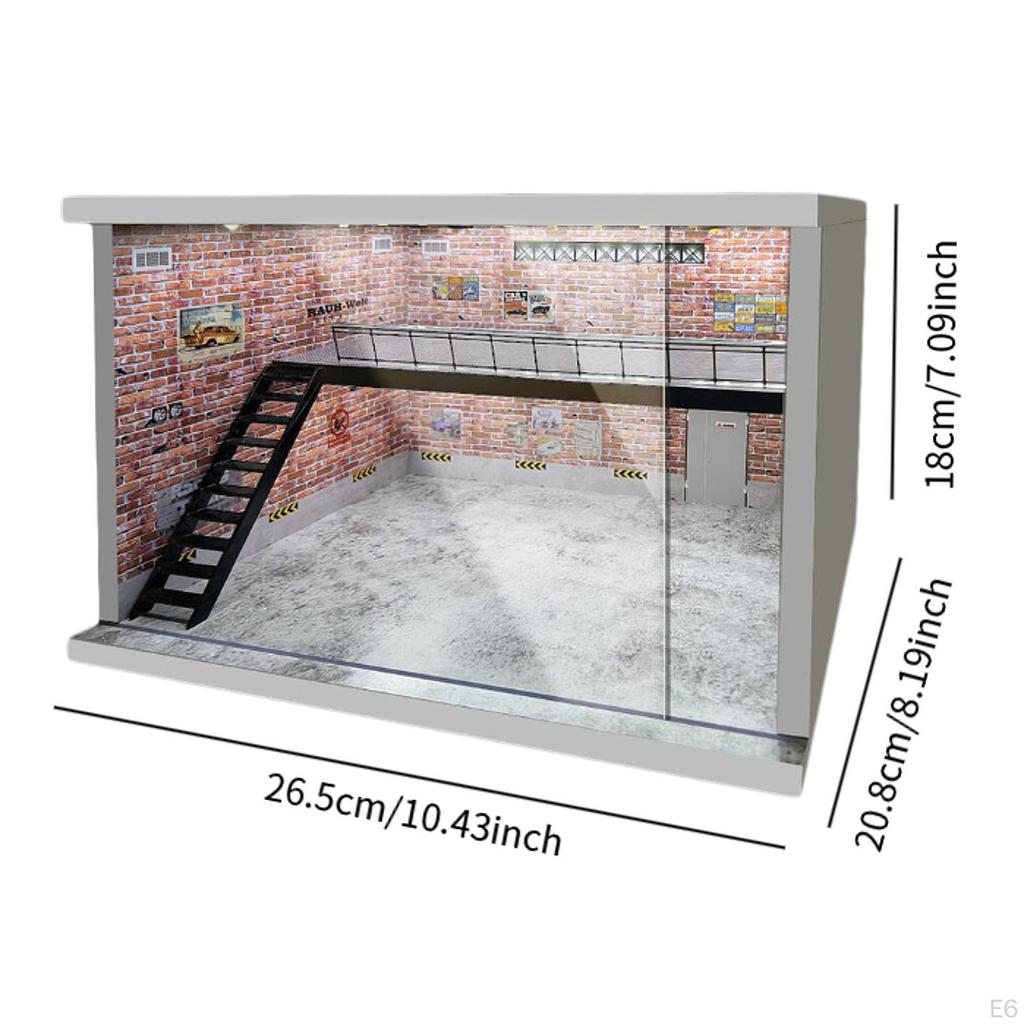 1/64 1/36 1/32 Scale Car Display Unit Acrylic Parking Space with LED Illumination for Collectors