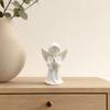 DYS 3D Printed Praying Angel Statue, Elegant Matte White Cherub Figurine with Detailed Wings, Durable Minimalist Ornament for Living Room Decor