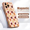 Lovely Macaron Heart Print Case For iPhone 17 18 Pro Max Magnetic For Magsafe Skin Feel Hybrid Phone Cover For iPhone 16 15 14 13 Pro Max