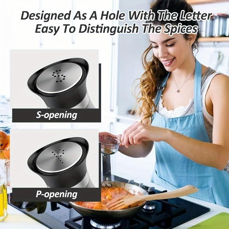 Sada kořenek na pepř a sůl, s přidaným třepacím stojanem, skleněná základna, víčko z nerezové oceli, plnitelné.