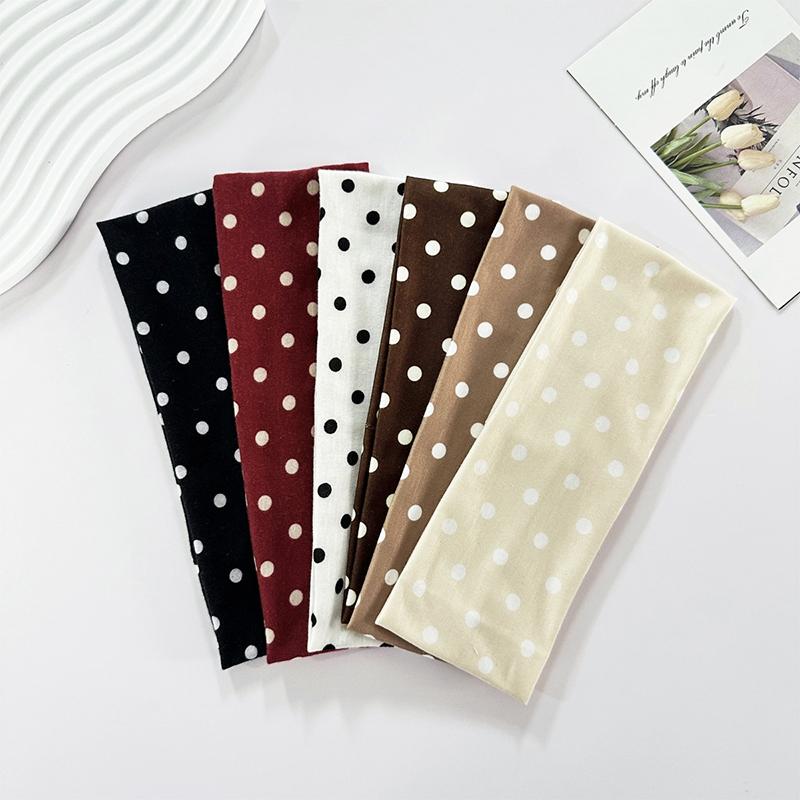 3PCS Temperament Wide Brim Hair Ties Fashion Girls Sporty Headband Woman Polka Dot Fabric Hairband Fitness Sweatband Headband