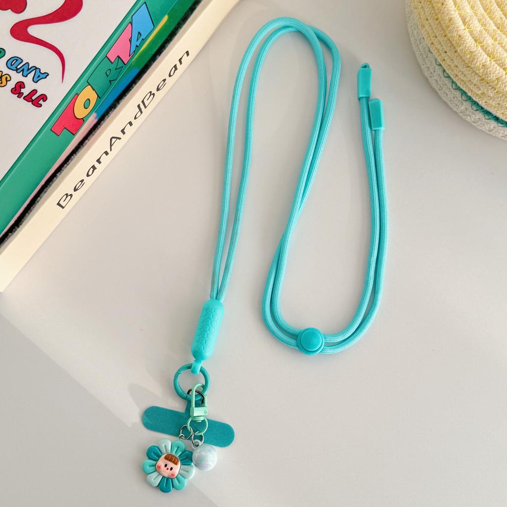 Brand-New Adjustable Mobile Phone Lanyard, Crossbody Long Rope, Neck Lanyard, Fashionable Cartoon Sunflower Universal Pendant