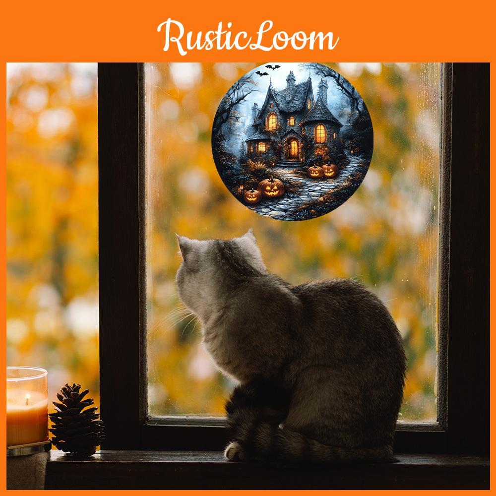 Castle Halloween Pumpkin Bat Uv Static Adhesive Free Home Stickers Decoration