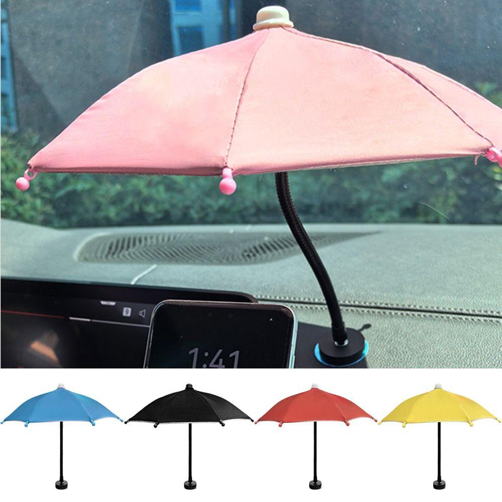 Bending Design Magnetic Phone Umbrella 360° Rotation Cell Phone Sun Shield  Car Mobile Use